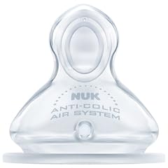 NUK 10124015 First Choice+ Anti-Colic-Trinksauger Silikon, kiefergerechte NUK Form, Gr��e 1 (0-6 Monate) M f�r Milch, 2 St�ck