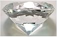 Clear Crystal Glass Diamond Shaped Paperweight 3" Diameter