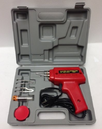 100W 5pc Soldering Gun KiT: Cutter:Flux:Solder:Case