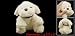 Plastic Dog Bed Off White Mini Dog Doll Toy Fragrant Plush Dog Decor