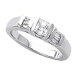 14K White Gold Diamond Engagement Ring - 0.58 Ct.