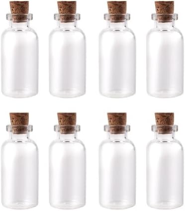 Nsstar Small Mini Glass bottles Jars with Cork Stoppers/ Message Weddings Wish Jewelry Party Favors (10pcs)