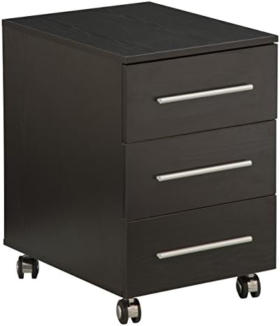 【2016 NEW HIT】Merax Solid Mobile 3 Drawer File Storage Cabinet (Espresso)