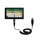 Coiled USB Cable for the Garmin Nuvi 1490T with Power Hot Sync and Charge capabilities - uses Gomadic TipExchange Technology