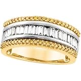 14K Two Tone Gold White & Yellow Diamond Bridal Anniversary Band Ring