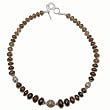 Necklace Silver Smokeyquartz Jewerly 18 inches (gnklc322)