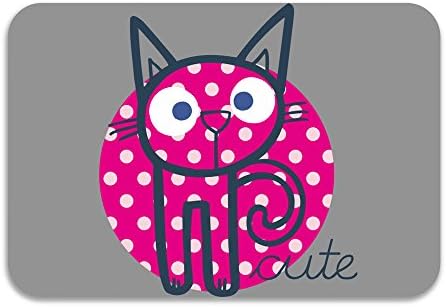Montday Cute Cat Anti-Slip Anti-Bacterial Bath Mat 15.7" X 23.6" White