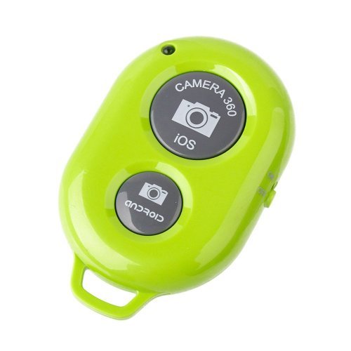 UFCIT Bluetooth Wireless Remote Control Camera Shutter Release Self Timer for IOS Android Smartphones (Green Remote)
