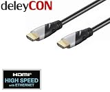 Produkt-Bild: 1m HDMI High Speed Kabel 1.4 (1,0 Meter) - NEUESTE VERSION - mit Netzwerk Kanal + Aufl&ouml;sung bis 4096 x 2160p + Audio R&uuml;ckkanal + Deep Color + 3D &Uuml;bertragung bis 1080p FullHD + vergoldete Kontakte 1 m v1.4 kompatibel zu PS3 + Xbox 360 + SKY HD + PC + Laptop + TV Receiver + DVD / Blu-ray Player + LCD + Plasma + LED + Beamer