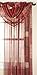 Stylemaster Renaissance Home Fashion Jasmine Tile Print Sheer Rod Pocket Panel, Burgandy, 56 by 63-Inch