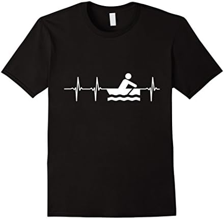 Men's Rowing In My Heartbeat T-Shirt Small Black
