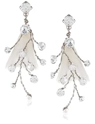 Nina Odeta Organza Flower and Crystal Earrings