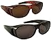 Sun Shield Fit Over Sunglasses with Polarized Lenses and Spring Hinges - Fit Over Prescription Glasses