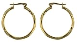 Image of 9ct Yellow Gold Ladies Cable Twist Hoop Earrings