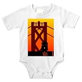 Onesie with San Francisco, street car, Bay Area, trolly, California, Golden Gate Bridge, sunset