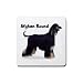 Afghan Hound Black Rubber Square Coaster (4 pack)