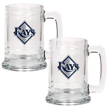 Tampa Bay Rays - 2pc 15oz Glass Tankard Set- Primary Logo (Quantity of 1)