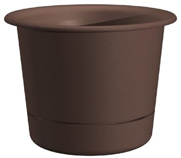Dynamic Design WS1012CO Westbury 10-Inch Poly Planter with Attached Saucer Cocoa