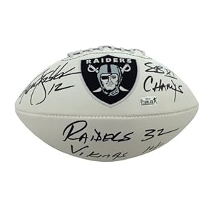 Ken Stabler Autographed/Signed Oakland Raiders White Paneled Logo Football with 