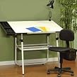Studio Designs 32618 4 Piece Ultima Drawing Table / Arts and Crafts Table / Scrapbooking Table, Chair, Lamp, and Tray Set (White) Studio Designs 32618 4 Piece Ultima Drawing Table / Arts and Crafts Table / Scrapbooking Table, Chair, Lamp, and Tray Set (White)
