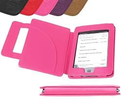 DURAGADGET Pink Genuine Leather Book Style Case/Cover With Magnetic Clasp For Amazon's New Kindle TOUCH, Wi-Fi, 6" E Ink Display (Latest Generation)