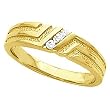 14K Yellow Gold Diamond Wedding Band Duo - Lady's Ring - 0.06 Ct.