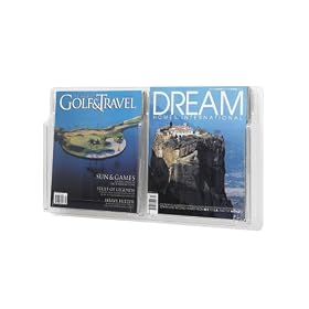 Safco Plastic Literature Display, 2 Magazines, 21 Inches Width x 12.25 Inches Height, Clear (5622CL)