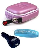 Purple Bluetooth Headset Pouch carrying Case for Jabra BT125 BT135 BT160 BT185 BT2040 BT3010 BT350 BT5010, Nokia BH-900 BH-803 BH-800 BH-703 BH-700 BH-602 BH-302 BH-211 BH-202 BH-208 BH-201 HS-26W, BlueAnt Z9 Z9i X3 V1 V12, Samsung WEP700 WEP500 WEP 350 WEP301 WEP210 WEP200 WEP180, Plantronics Discovery 925 665 655 645 640E Plantronics Voyager 855 815 510 + Car Charger Adapter USB