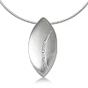 Miore Damen-Collier 925 Sterling-Silber Schlangenkette  Anh�nger navette matt und Zirkonia MSM034P