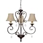 Capital Lighting 4133MBZ-422-CR Brandon Hall Three Light Chandelier With Crystals MEDITERRANEAN BRONZE 22.75 inch W 25.5 inch H 3-60 Watt Candelabra