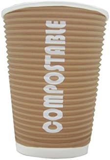 Renewables ™ Ripple Grip ® 12 Oz Compostable Hot/cold Cup, 500 Cups - Eco-friendly