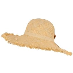 UPF 50+ Sun Beach Straw Raffia Hat Floppy Natural Beige