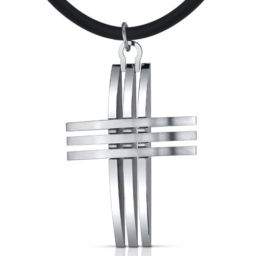 Immaculate Style: Unisex Stainless Steel modern Cross Pendant Necklace