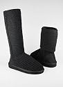 Suede Trim Knit Sweater Boot