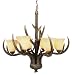 Trans Globe 7086 RDA 6 Light Chandelier, Replica Deer Antler