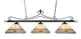 Landmark 190-11-TB-T9 Tiffany Lighting 3-Light Billiard Light, 16-Inch, Tiffany Bronze with T9 Shades