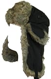 Klondike Sterling Nylon Bomber Hat with Faux Fur Ear Flaps Black 9HT629 Trooper Trapper
