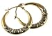 9ct Gold Ladies 104265/000/325 2 Tone 'Mum' Detail Creole Earrings