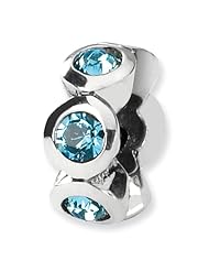 Sterling Silver Reflections March Swarovski Elements Birthstone Bead