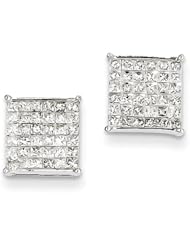 14k White Gold Diamond Earrings, Best Quality Free Gift Box Satisfaction Guaranteed