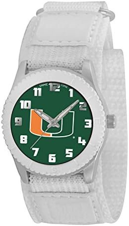 University of MIAMI HURRICANES youth / ladies black adjustable velcro watchyouth ladies WHITE adjustable velcro watch free shipping
