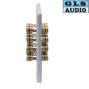 GLS Audio 8 Posts Binding/Banana Wall Plate White