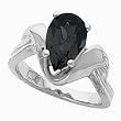 14K White Gold Onyx Ring