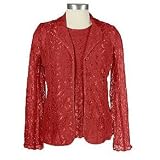 Dialogue Button Front Lace Jacket and Lined Tank