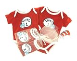Thing 1 and Thing 2 Newborn Onesie Gift set. 3m