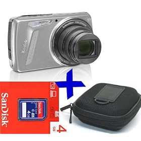 eHome Bundle: Kodak M580 Digital Camera (new, in *Scratched Box) +4GB +Case (Easyshare M580 Silver 14MP 8x Optical Zoom 3" LCD)