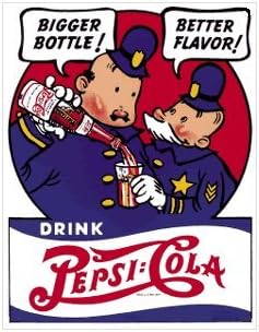 Pepsi-Cola Pep N Pete Porcelain Refrigerator Magnet