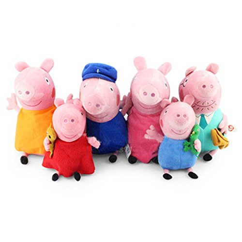 Andy Candy Peppa Pig Family Mom Daddy Grandpa Grandma Peppa Geroge Plush Doll 6PCS Set