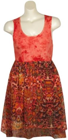 Plus Size Chiffon Chic Dress --Size: 1x Color: Orange