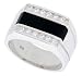 Sterling Silver Gents' Rectangular Black Onyx Ring, w/ 2 Light Grooves At each Side & 12 CZ Stones, 1/2